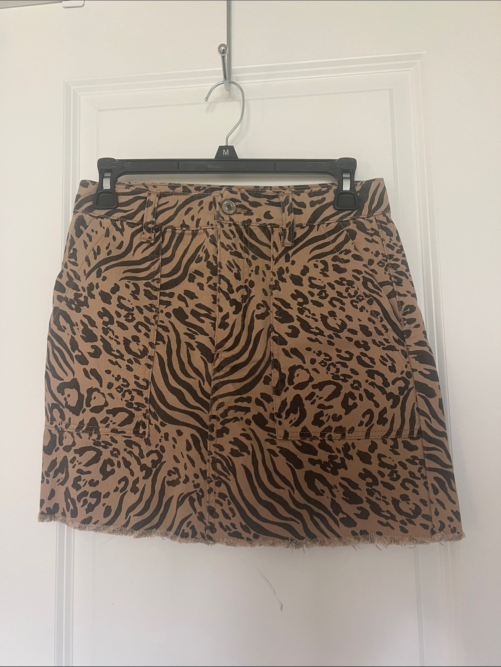 Forever 21 Brown and Black Animal-Print Mini Skirt